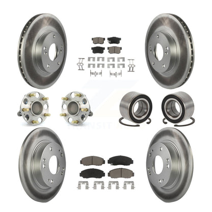 Kit de rotors et plaquettes de frein à disque revêtus de roulement de moyeu avant et arrière (10 pièces) pour Acura CS