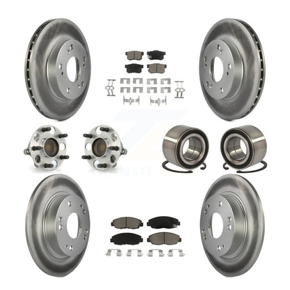 Kit de rotors et plaquettes de frein à disque revêtus de roulement de moyeu avant et arrière (10 pièces) pour Honda Civi