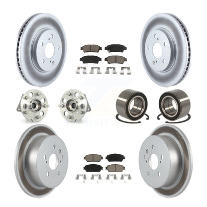 Kit de rotor et de plaquettes de frein revêtus de roulement de moyeu avant et arrière (10 pièces) pour Toyota Sienna AW