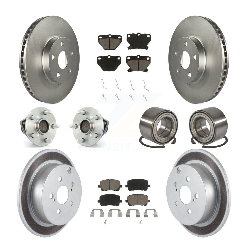 Kit de plaquettes de Rotor de frein, roulement de moyeu avant et arrière (10 pièces) pour Toyota Matrix Coroll