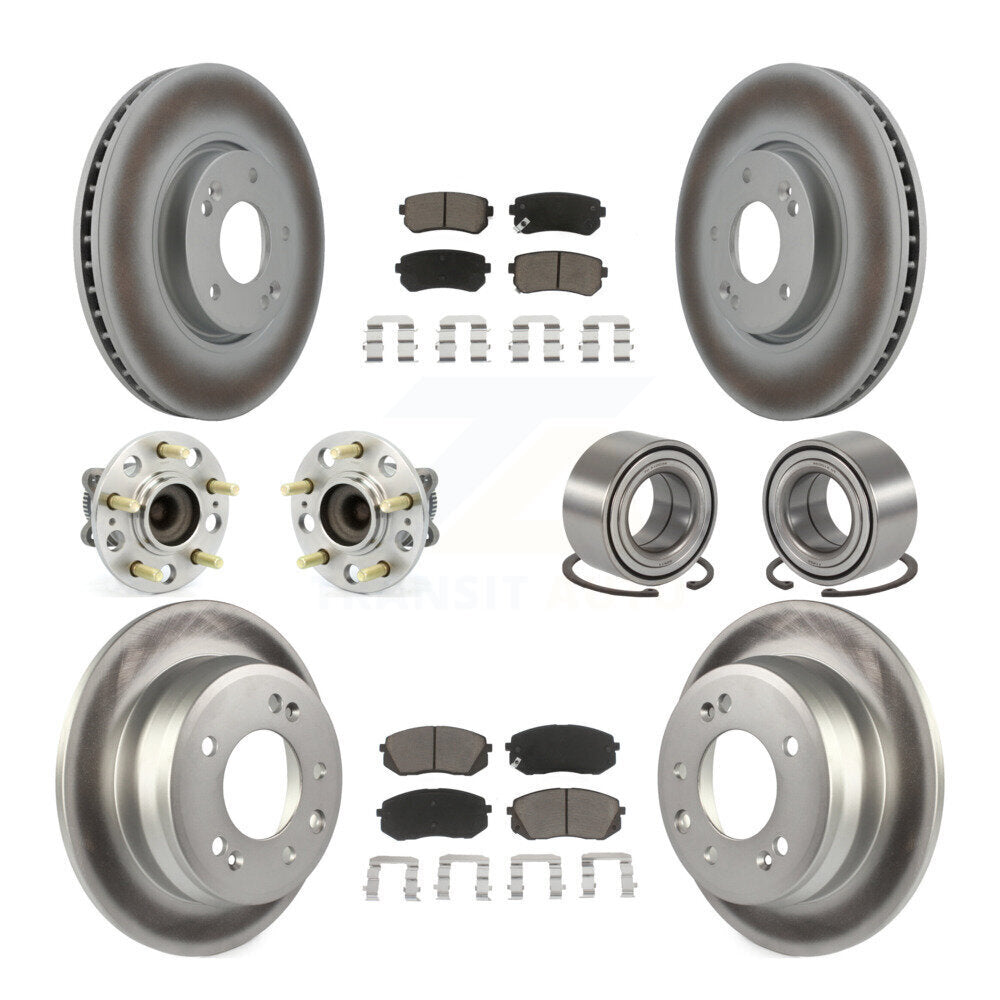 Kit de plaquettes de rotor de frein enduites de roulement de moyeu avant et arrière (10 pièces) pour Hyundai Tucson Ki