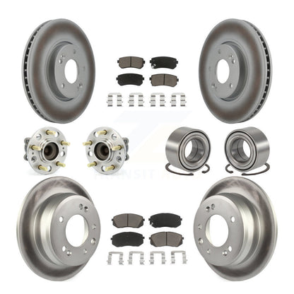 Kit de plaquettes de rotor de frein enduites de roulement de moyeu avant et arrière (10 pièces) pour Hyundai Tucson Ki