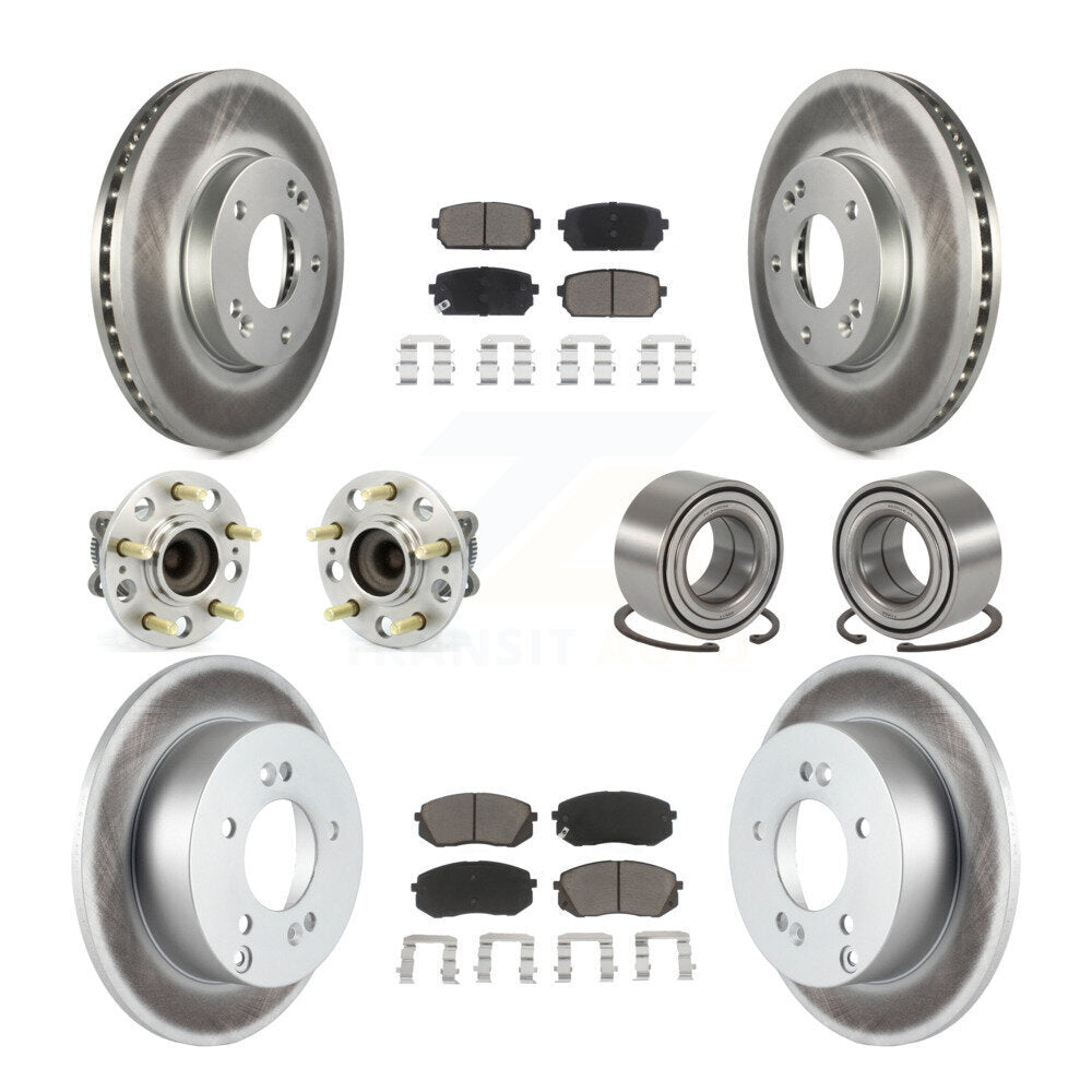 Kit de plaquettes de Rotor de frein revêtues de roulement de moyeu avant et arrière (10 pièces) pour Kia Rond 2008 – 2009