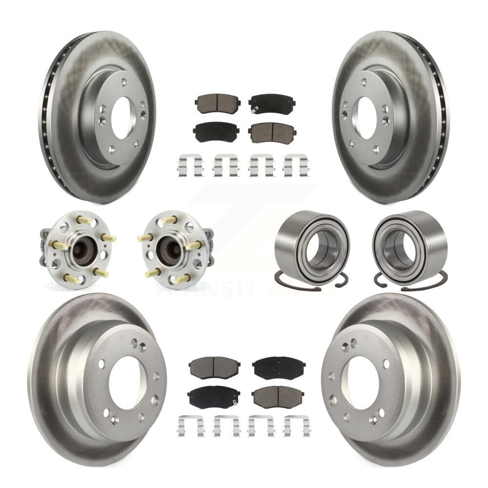 Kit de plaquettes de rotor de frein enduites de roulement de moyeu avant et arrière (10 pièces) pour Hyundai Tucson Ki