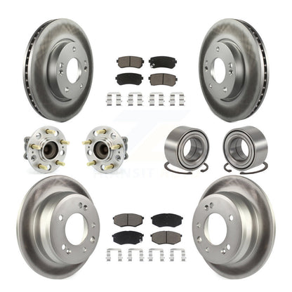 Kit de plaquettes de rotor de frein enduites de roulement de moyeu avant et arrière (10 pièces) pour Hyundai Tucson Ki