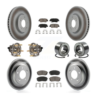 Kit de rotors et plaquettes de frein à disque revêtus de roulement de moyeu avant et arrière (10 pièces) pour Kia Soul E