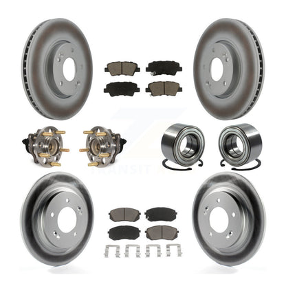 Kit de rotors et plaquettes de frein à disque revêtus de roulement de moyeu avant et arrière (10 pièces) pour Kia Soul E