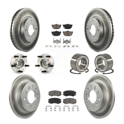 Kit de rotor et de plaquettes de frein revêtus de roulement de moyeu avant et arrière (10 pièces) pour Hyundai Tiburo