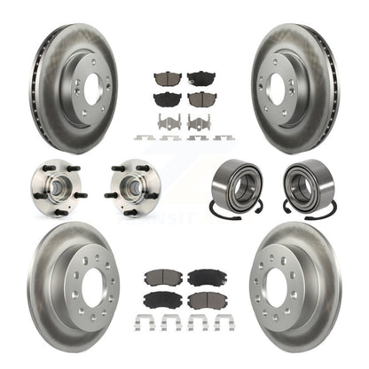 Kit de rotor et de plaquettes de frein revêtus de roulement de moyeu avant et arrière (10 pièces) pour Hyundai Tiburo