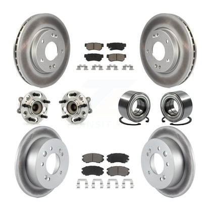 Kit de rotor et de plaquettes de frein revêtus de roulement de moyeu avant et arrière (10 pièces) pour Hyundai Elantr