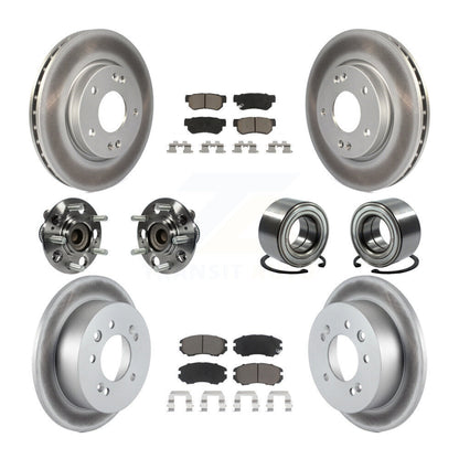 Kit de rotor et de plaquettes de frein revêtus de roulement de moyeu avant et arrière (10 pièces) pour Hyundai Elantr