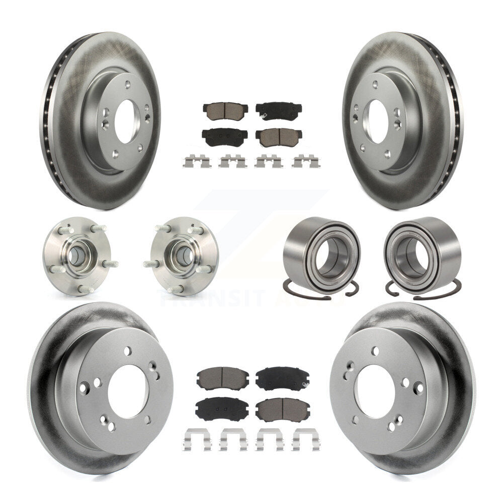 Kit de plaquettes de rotor de frein enduites de roulement de moyeu avant et arrière (10 pièces) pour Hyundai Tucson Ki