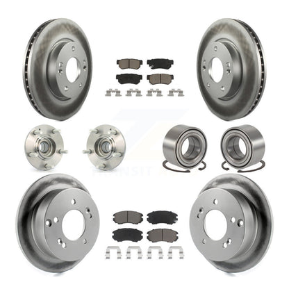 Kit de plaquettes de rotor de frein enduites de roulement de moyeu avant et arrière (10 pièces) pour Hyundai Tucson Ki
