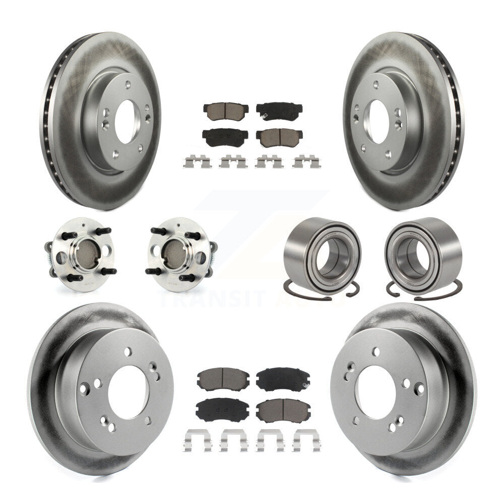 Kit de plaquettes de Rotor de frein à disque revêtu de roulement de moyeu avant et arrière (10 pièces) pour Hyundai Sonat