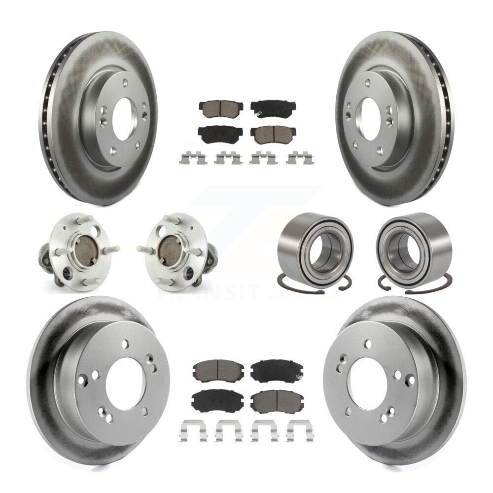 Kit de plaquettes de Rotor de frein à disque revêtu de roulement de moyeu avant et arrière (10 pièces) pour Hyundai Sonat