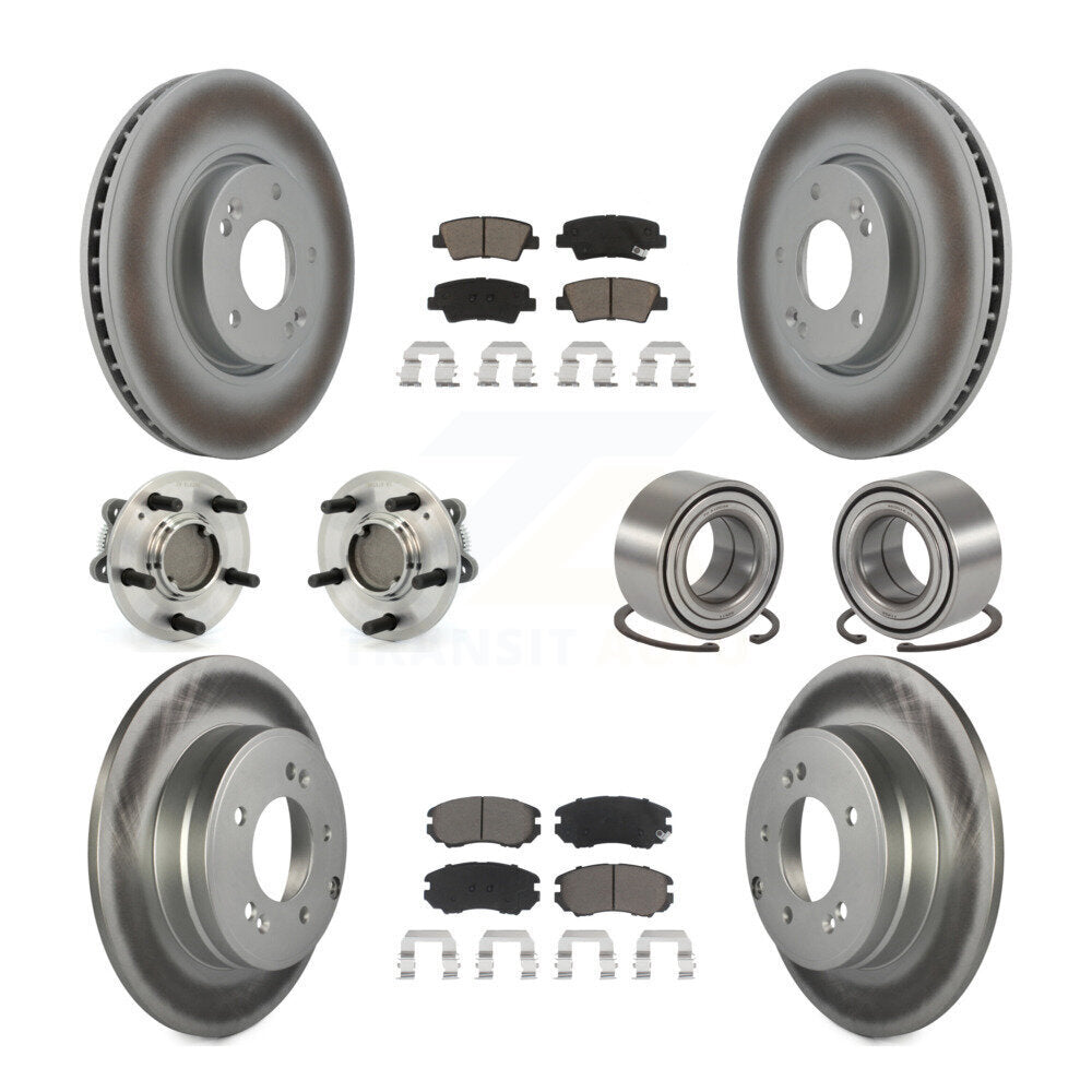 Kit de plaquettes de Rotor de frein à disque revêtu de roulement de moyeu avant et arrière (10 pièces) pour Hyundai Sonat