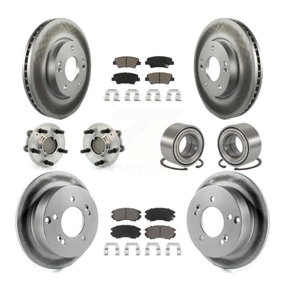 Kit de plaquettes de Rotor de frein à disque revêtu de roulement de moyeu avant et arrière (10 pièces) pour Hyundai Sonat
