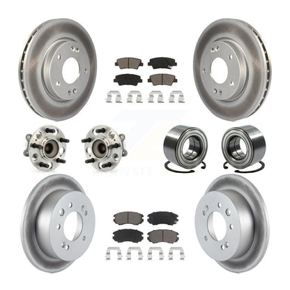 Kit de rotor et de plaquettes de frein revêtus de roulement de moyeu avant et arrière (10 pièces) pour Hyundai Elantr