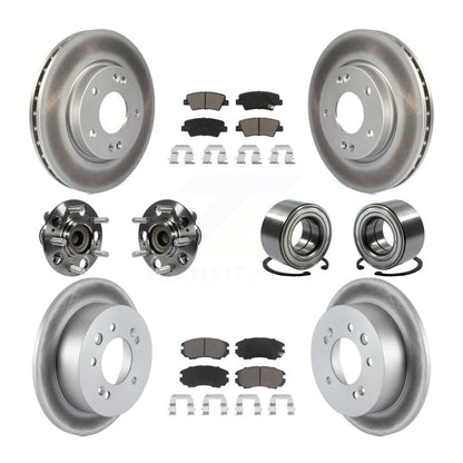 Kit de rotor et de plaquettes de frein revêtus de roulement de moyeu avant et arrière (10 pièces) pour Hyundai Elantr