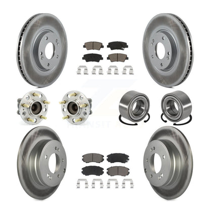 Kit de plaquettes de rotor de frein enduites de roulement de moyeu avant et arrière (10 pièces) pour Hyundai Azer 2011