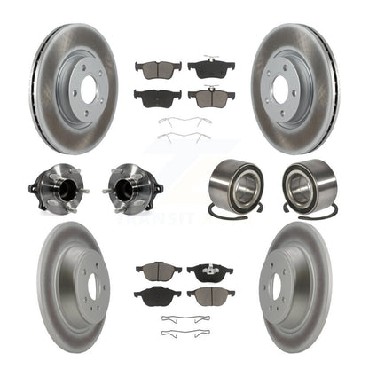 Kit de rotors et plaquettes de frein à disque revêtus de roulement de moyeu avant et arrière (10 pièces) pour Ford Escap