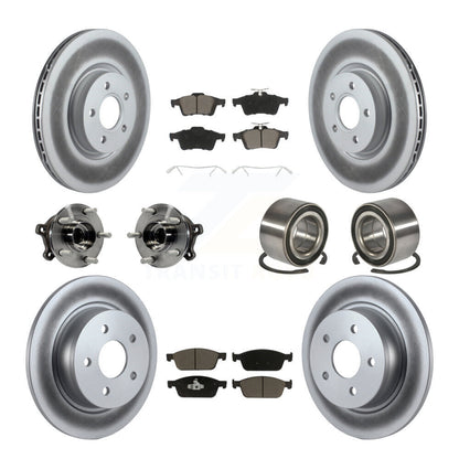 Kit de rotors et plaquettes de frein à disque revêtus de roulement de moyeu avant et arrière (10 pièces) pour Ford Escap