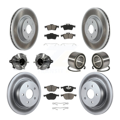 Kit de rotor et de plaquettes de frein revêtus de roulement de moyeu avant et arrière (10 pièces) pour Ford Escape c-ma