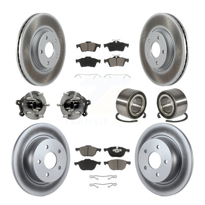 Kit de rotors et plaquettes de frein à disque revêtus de roulement de moyeu avant et arrière (10 pièces) pour Ford Escap