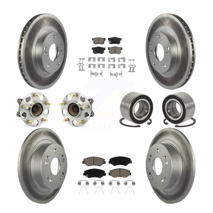 Kit de rotor et de plaquettes de frein à disque revêtus de roulement de moyeu avant et arrière (10 pièces) pour Honda Accor