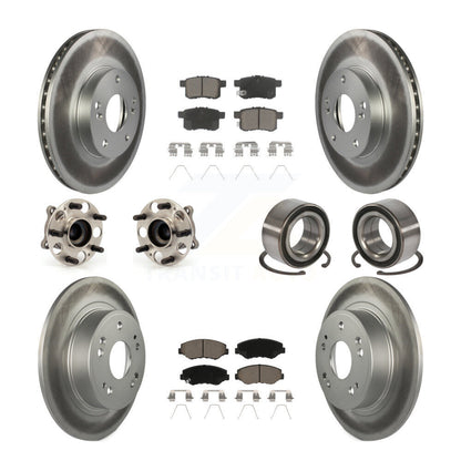 Kit de rotor et de plaquettes de frein à disque revêtus de roulement de moyeu avant et arrière (10 pièces) pour Honda Accor