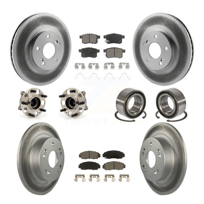Kit de plaquettes de rotor de frein enduites de roulement de moyeu avant et arrière (10 pièces) pour Honda Accord Acur