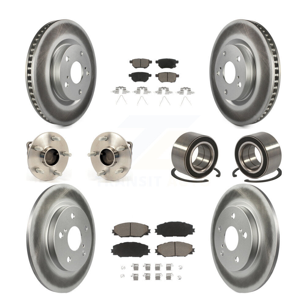 Kit de plaquettes de rotor de frein à disque revêtues de roulement de moyeu avant et arrière (10 pièces) pour Toyota Matri