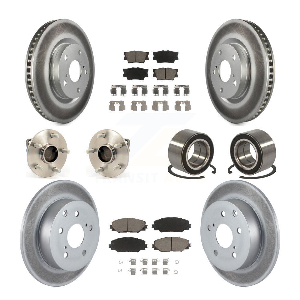 Kit de rotor et de plaquettes de frein à disque revêtus de roulement de moyeu avant et arrière (10 pièces) pour Pontiac Vib