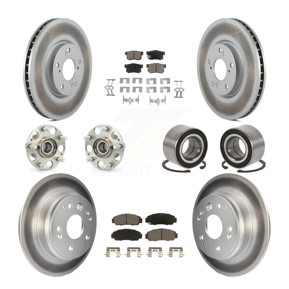 Kit de rotors et plaquettes de frein à disque revêtus de roulement de moyeu avant et arrière (10 pièces) pour Acura T