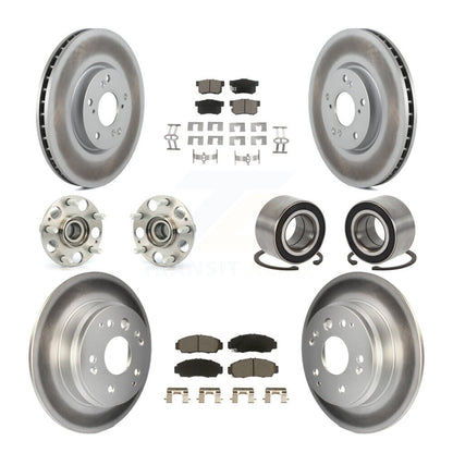 Kit de rotors et plaquettes de frein à disque revêtus de roulement de moyeu avant et arrière (10 pièces) pour Acura T
