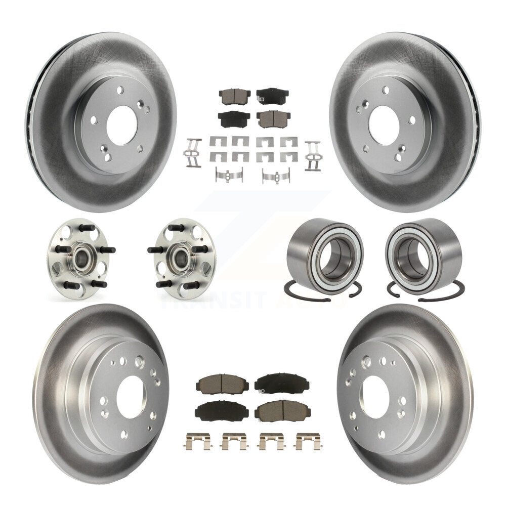 Kit de plaquettes de rotor de frein enduites de roulement de moyeu avant et arrière (10 pièces) pour Acura T 1999 – 2003