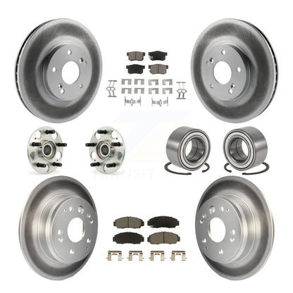 Kit de plaquettes de rotor de frein enduites de roulement de moyeu avant et arrière (10 pièces) pour Acura T 1999 – 2003