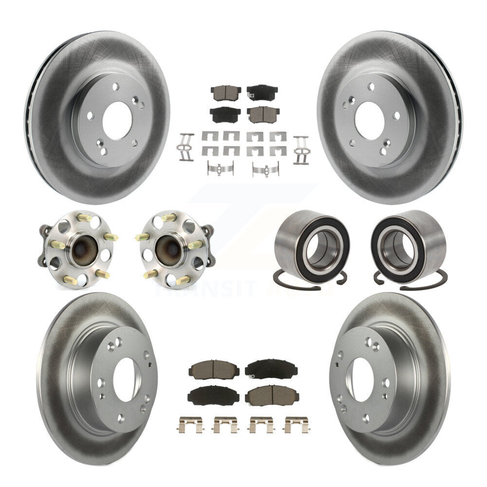 Kit de plaquettes de rotor de frein revêtues de roulement de moyeu avant et arrière (10 pièces) pour Acura TS 2004 – 2008