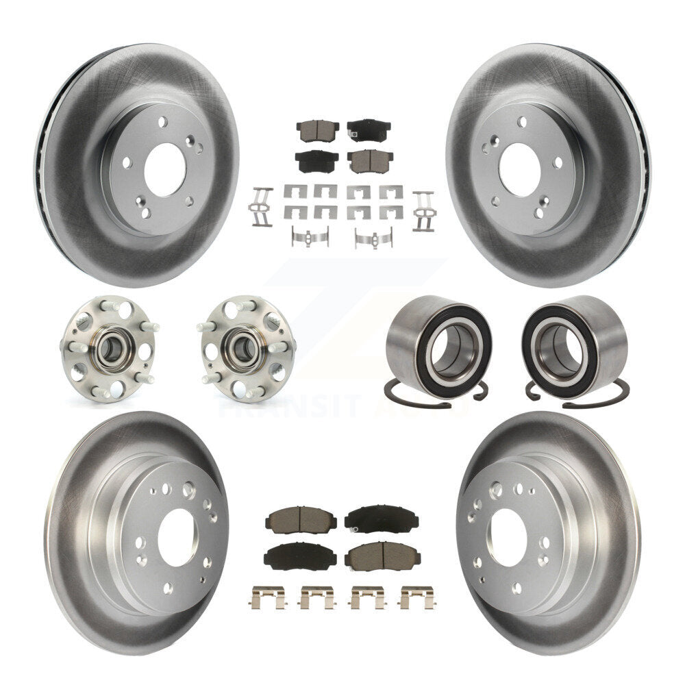 Kit de rotors et plaquettes de frein à disque revêtus de roulement de moyeu avant et arrière (10 pièces) pour Acura T