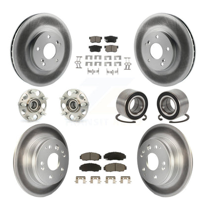 Kit de rotors et plaquettes de frein à disque revêtus de roulement de moyeu avant et arrière (10 pièces) pour Acura T