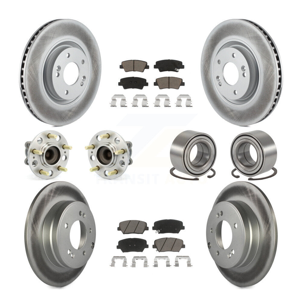 Kit de plaquettes de rotor de frein à disque revêtues de roulement de moyeu avant et arrière (10 pièces) pour Hyundai Azer