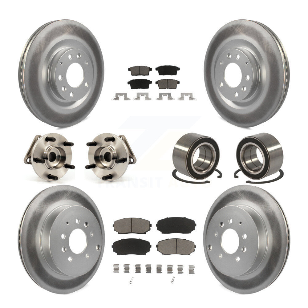 Kit de plaquettes de rotor de frein, roulement de moyeu avant et arrière (10 pièces) pour Mazda CX-9 AW 07-15