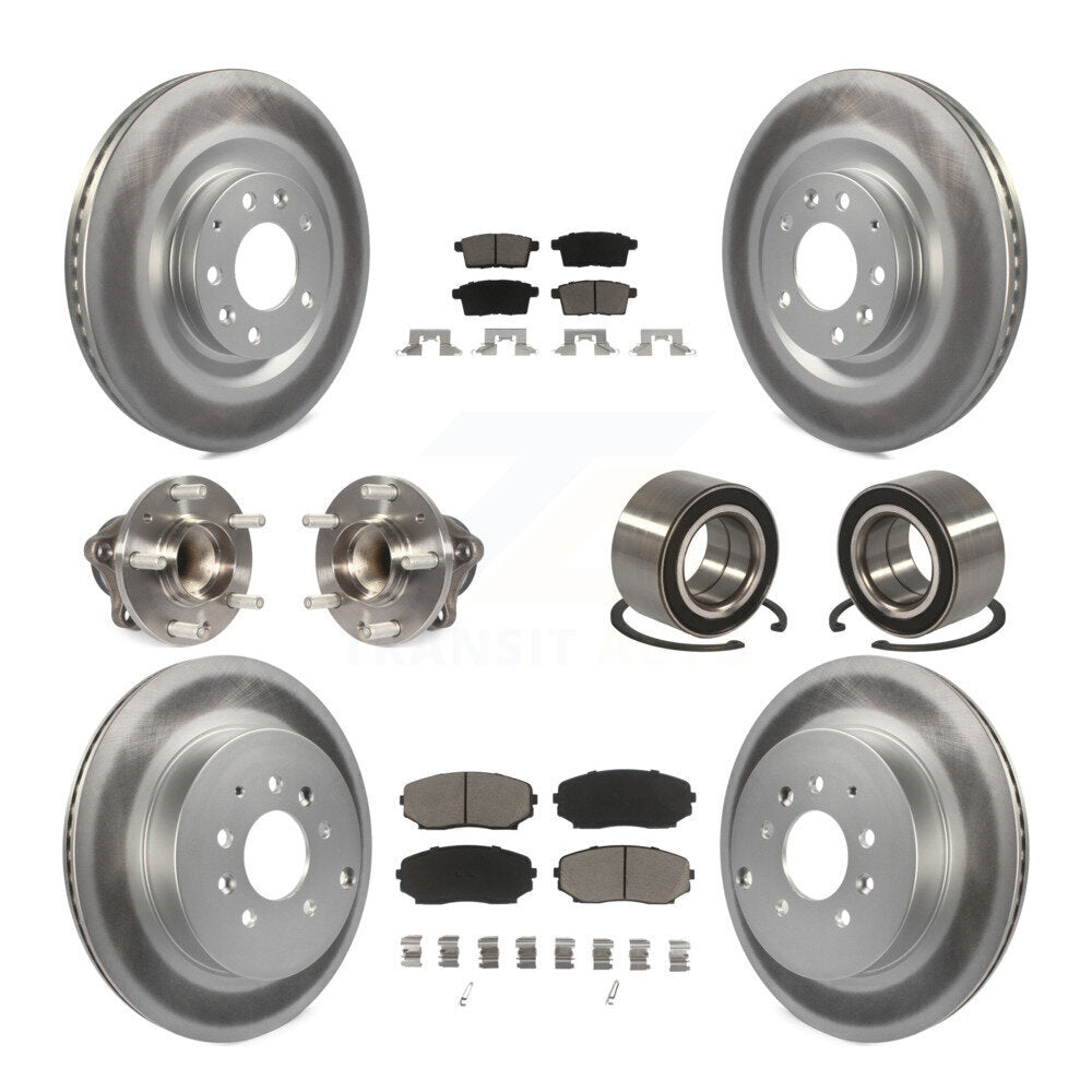 Kit de plaquettes de rotor de frein, roulement de moyeu avant et arrière (10 pièces) pour Mazda CX-9 FW 07-15