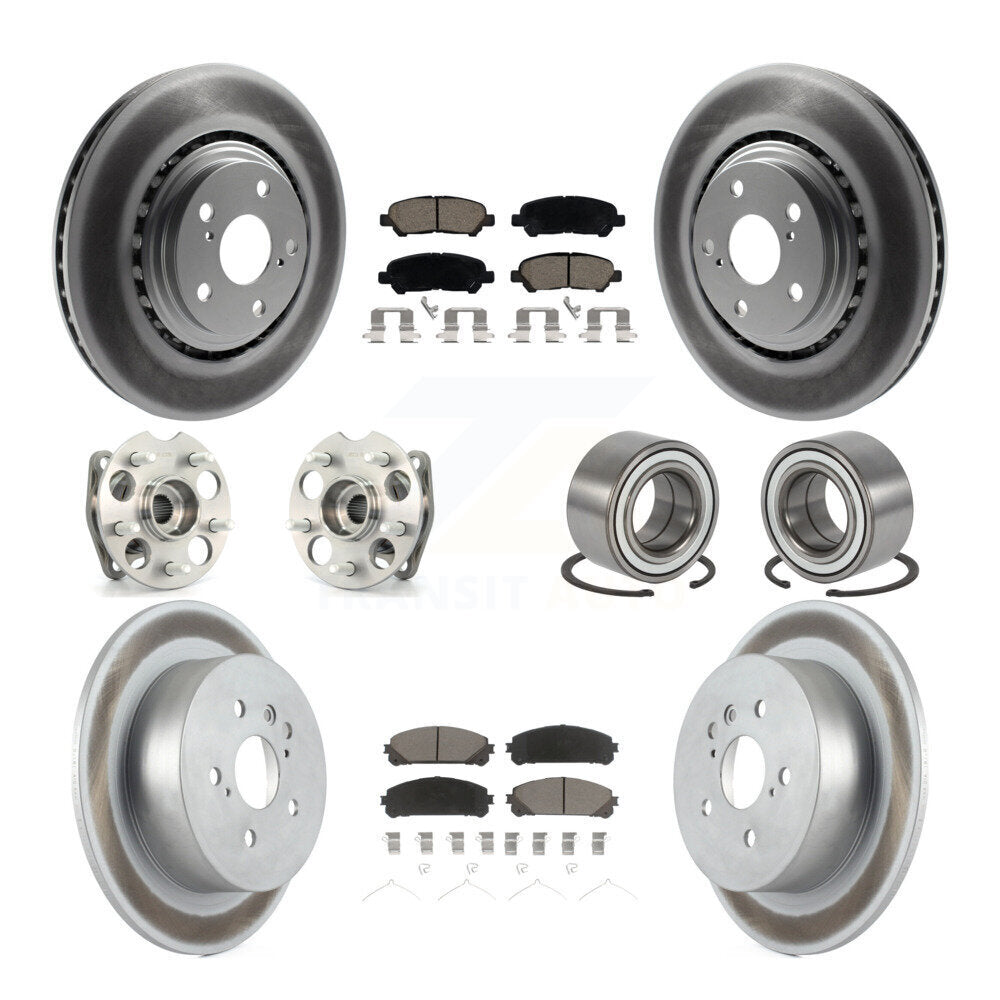 Kit de plaquettes de Rotor de frein, roulement de moyeu avant et arrière (10 pièces) pour Toyota Highlander AW