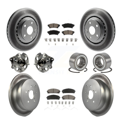 Kit de rotor et de plaquettes de frein revêtus de roulement de moyeu avant et arrière (10 pièces) pour Toyota Sienna AW