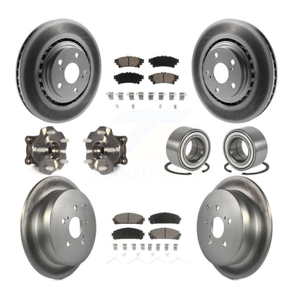 Kit de rotor et de plaquettes de frein revêtus de roulement de moyeu avant et arrière (10 pièces) pour Toyota Highlande