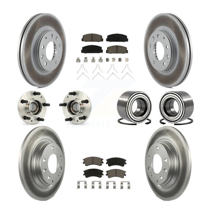 Kit de rotors et plaquettes de frein à disque revêtus de roulements de moyeu avant et arrière (10 pièces) pour Mazda