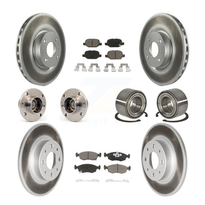 Kit de rotors et plaquettes de frein à disque revêtus de roulement de moyeu avant et arrière (10 pièces) pour Fiat 50