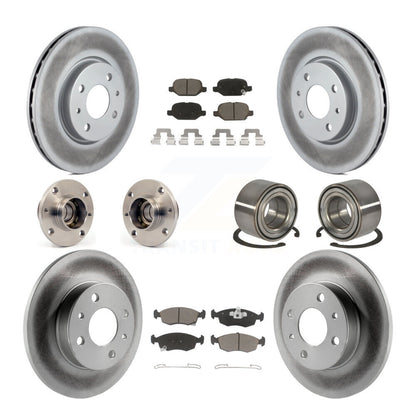 Kit de rotors et plaquettes de frein à disque revêtus de roulement de moyeu avant et arrière (10 pièces) pour Fiat 50