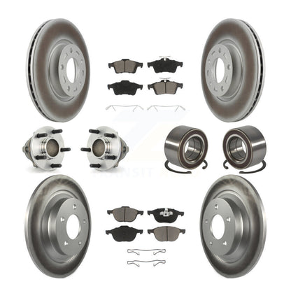 Kit de rotors et plaquettes de frein à disque revêtus de roulements de moyeu avant et arrière (10 pièces) pour Mazda